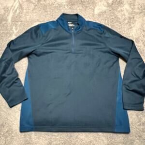 Oakley Shirt Mens Large Quarter Zip Blue Regular Fit Sweatshirt *